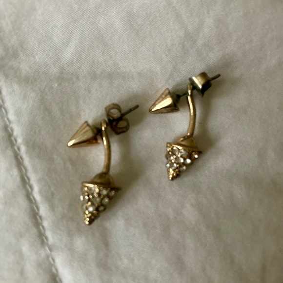 Spike stud crystal earrings - Picture 3 of 4